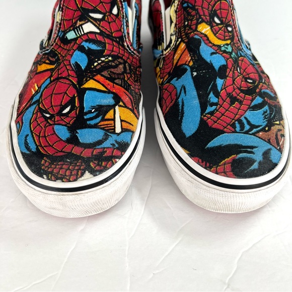 Vans X Marvel Spiderman Slip On Sneakers size M9 W10.5 Red Graphic Print Novelty - Picture 6 of 10